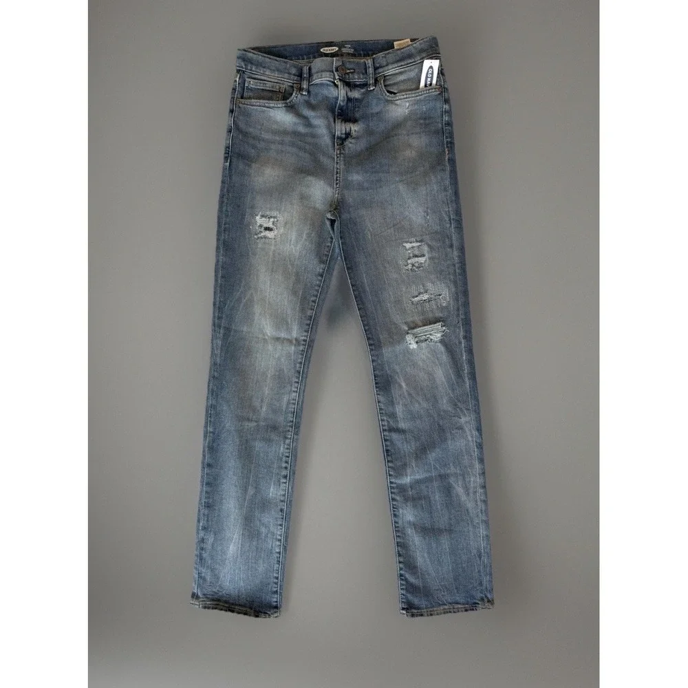 NWT Old Navy Karate Slim Built In‎ Flex Rip And Repair Patch Jeans Boys Sz. 18